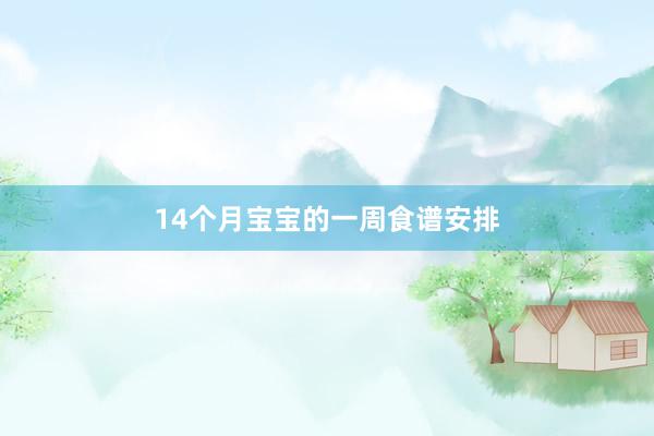 14个月宝宝的一周食谱安排